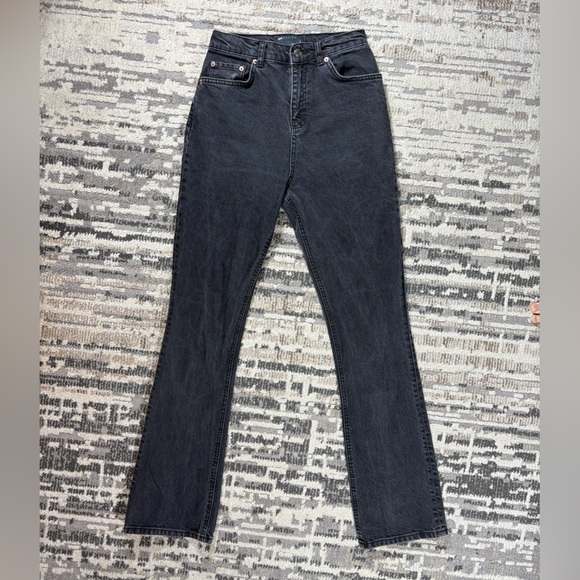 ASOS Black Highrise Mini Flare Jeans Size 28 - Picture 3 of 10